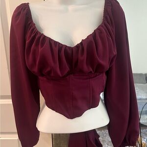 Long sleeve dark purple blouse